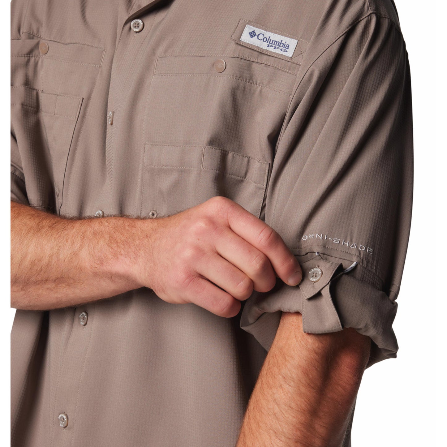 Columbia Men Brown Omni-Shade Tamiami II Shirt with Sun Protection
