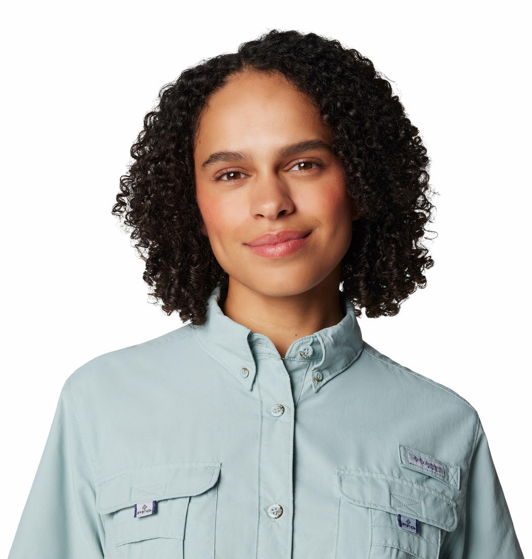 Columbia Women Blue Omni-Shade Womens Bahama II Shirt (Sun Protection)