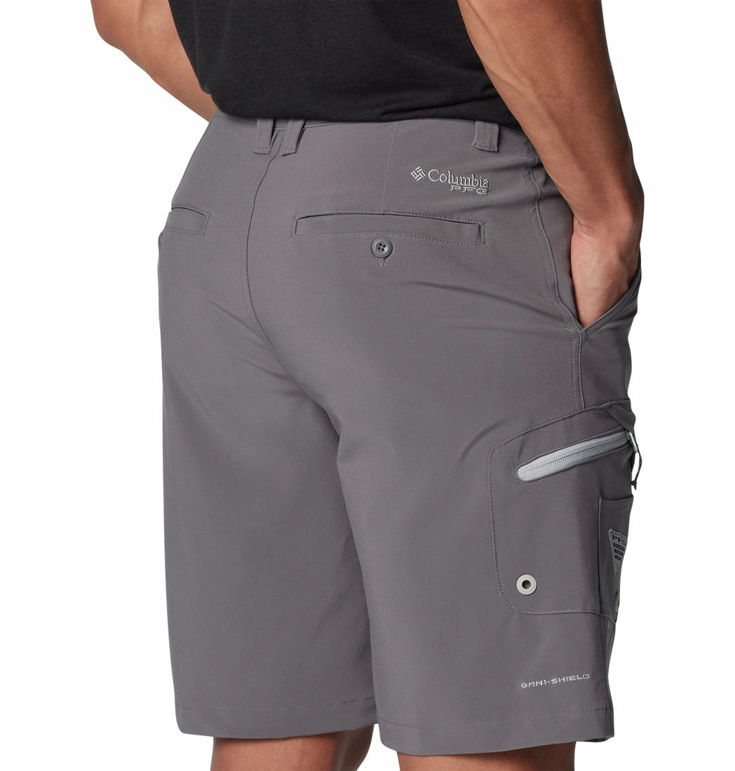 Columbia Men's Grey Omni-Shade Terminal Tackle II Shorts Offering Sun Protection