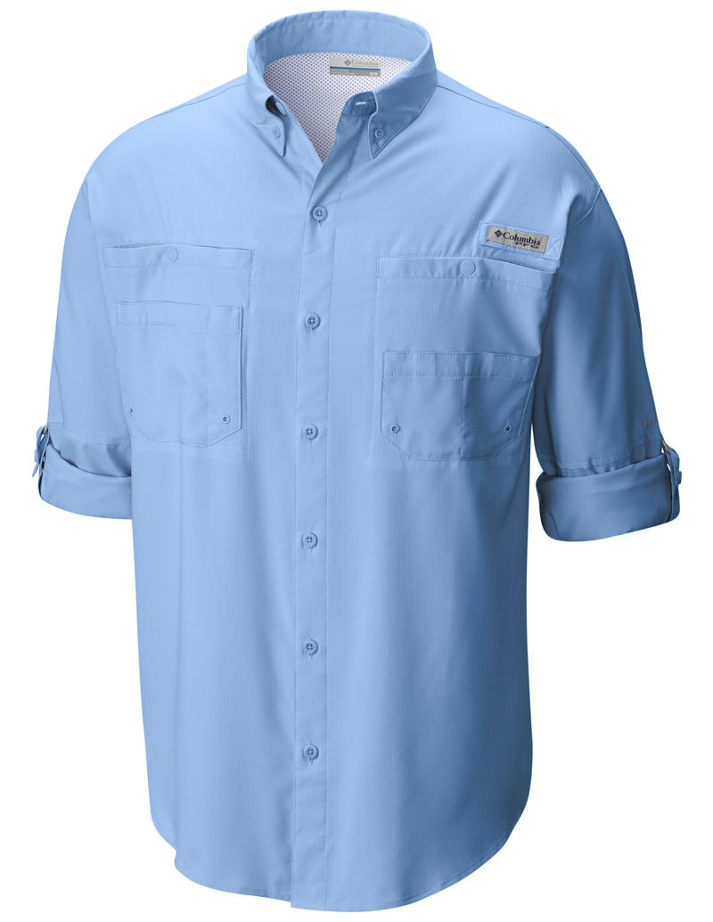 Columbia Men’s Blue Tamiami II Short Sleeve Shirt With Sun Protection
