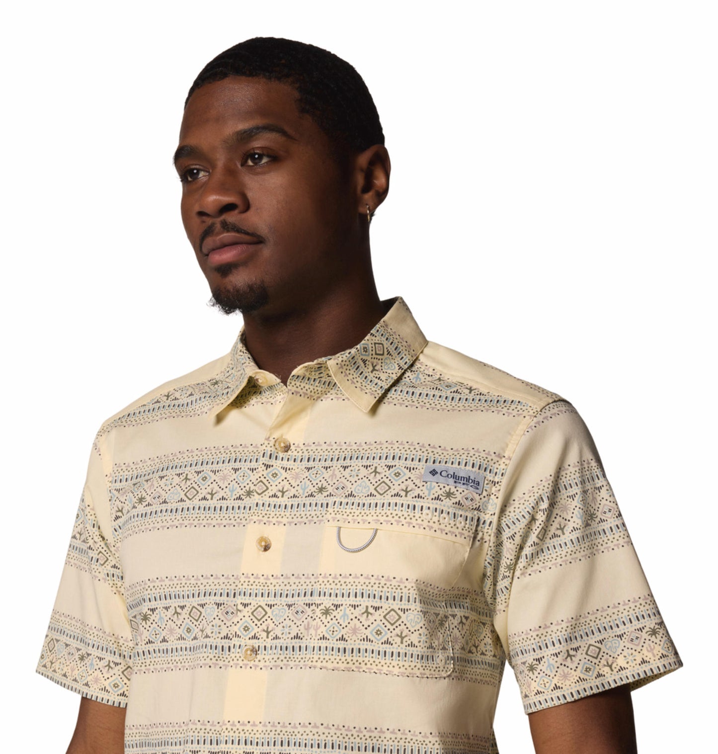 Columbia Men Yellow Wild Cast Camp Shirt