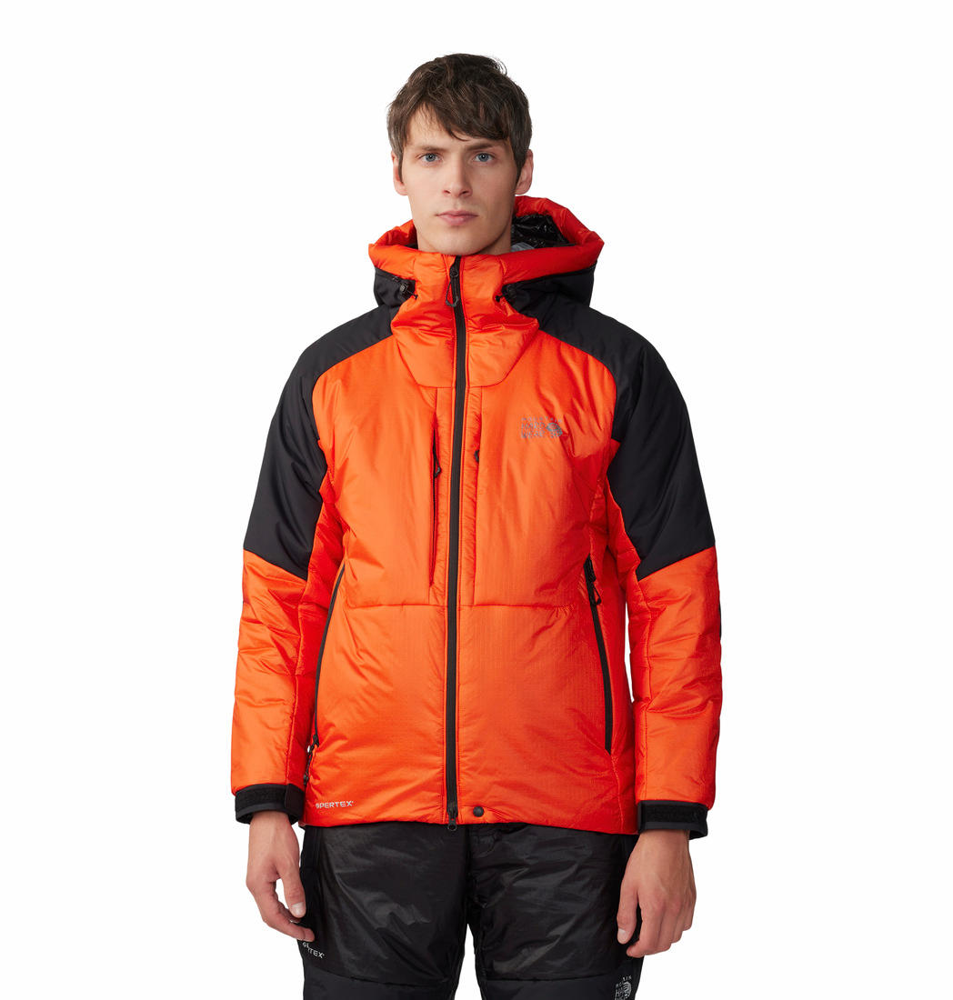 Mountain Hardwear Men Orange PERTEX Quantum Pro Compressor Alpine Down Jacket