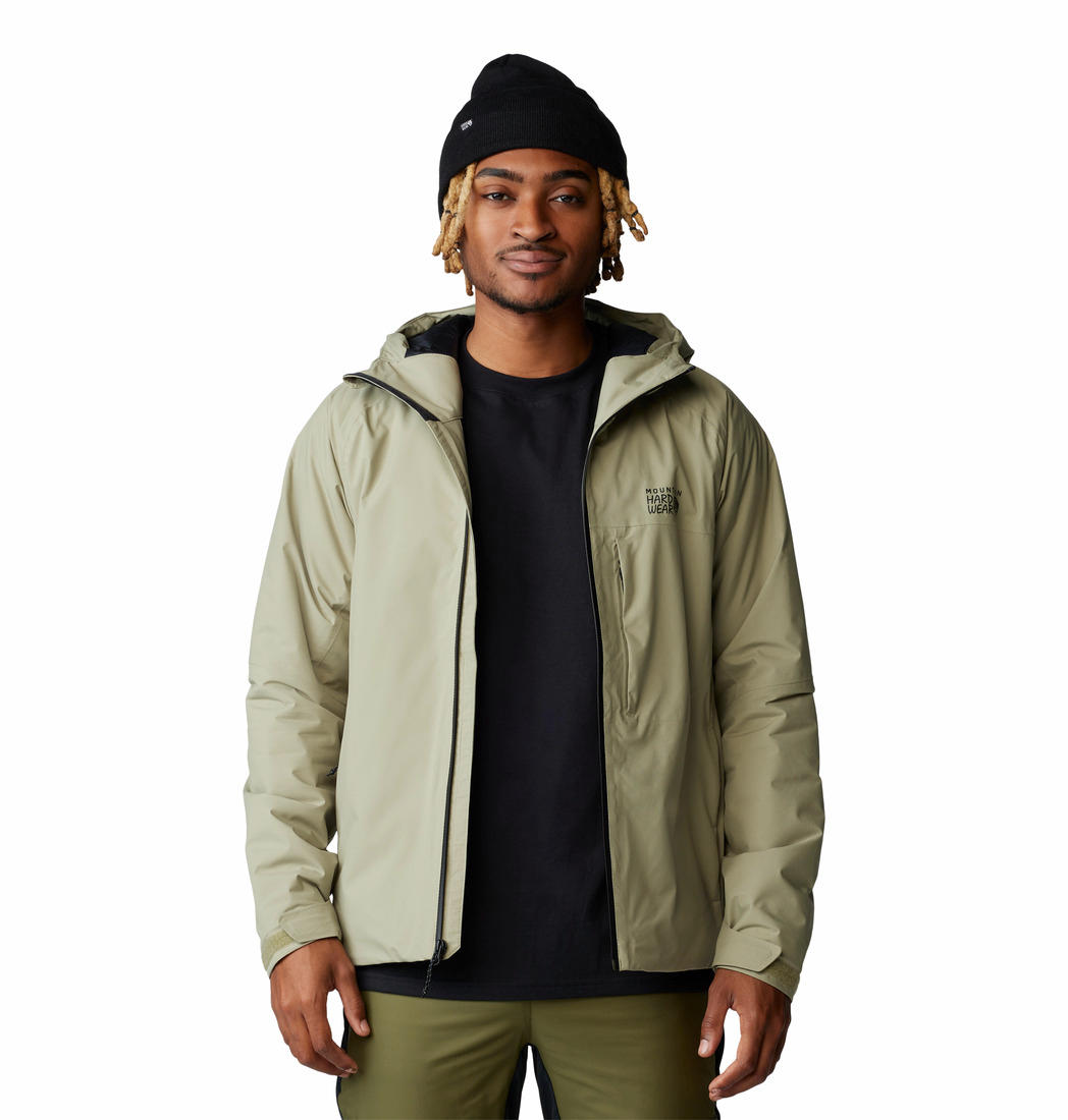 Mountain Hardwear Men Green Dry.Q Stretch Ozonic Down Jacket