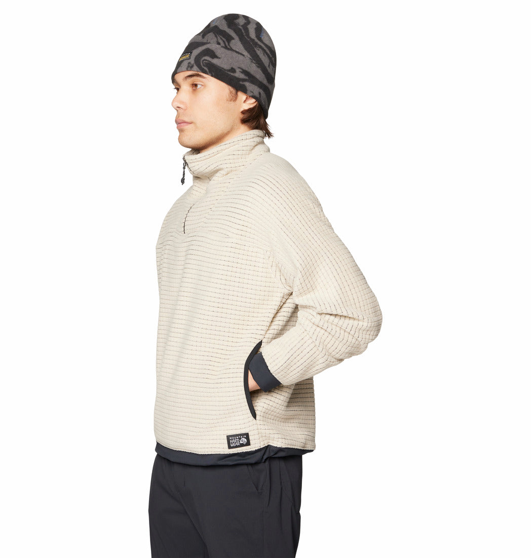 Mountain Hardwear Men Beige Summit Grid Big Grid Half Zip Fleece