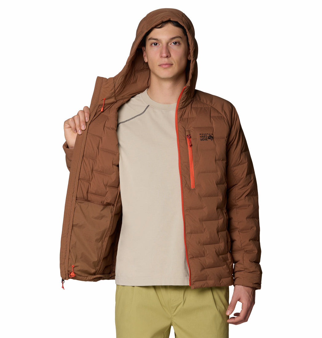 Mountain Hardwear Men Brown Stretchdown Hooded Jacket
