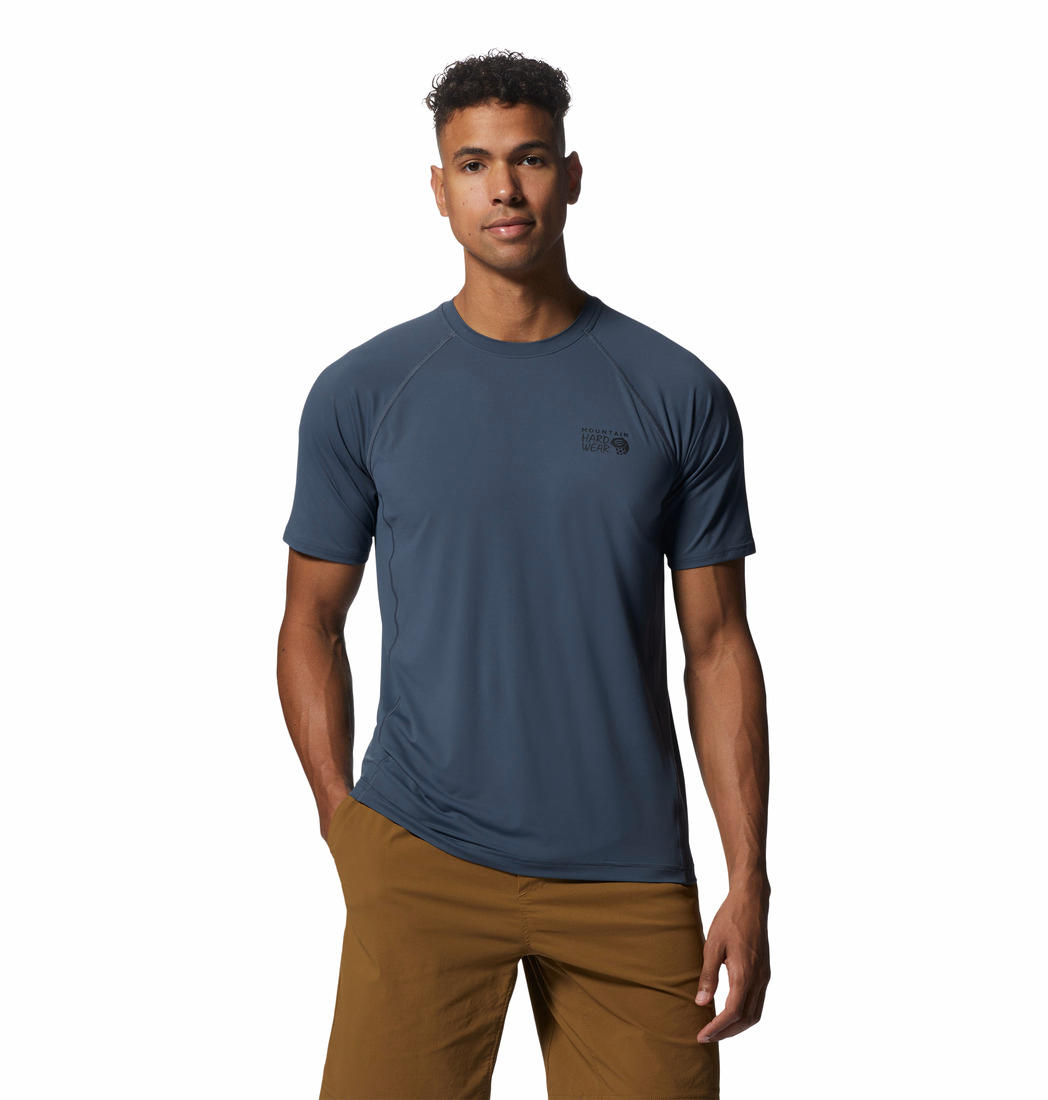 Mountain Hardwear Men Blue UPF 50 Crater Lake Tshirt (Sun Protection)