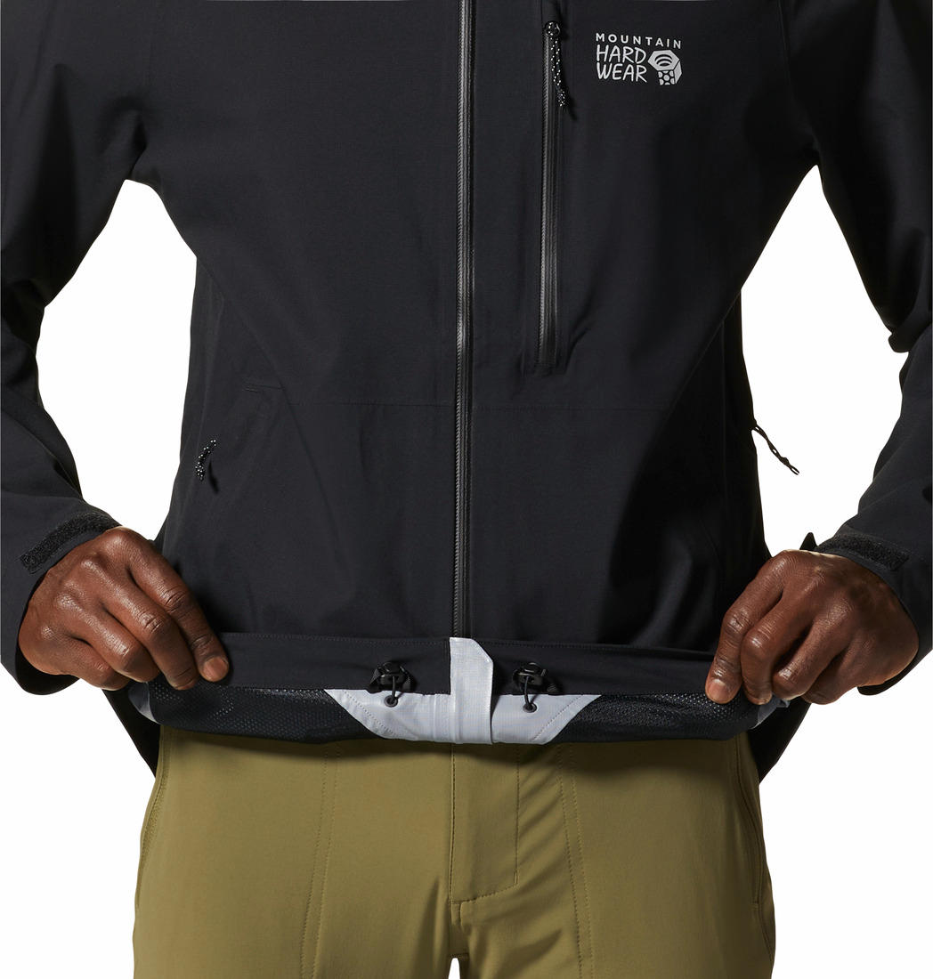 Mountain Hardwear Men Black Dry.Q Stretch Ozonic Rain Jacket