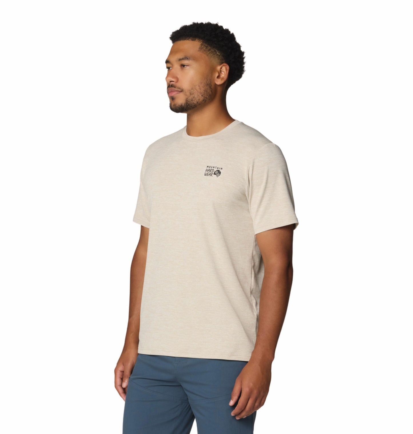 Mountain Hardwear Men Beige UPF 50 Sunblocker Tshirt (Sun Protection)