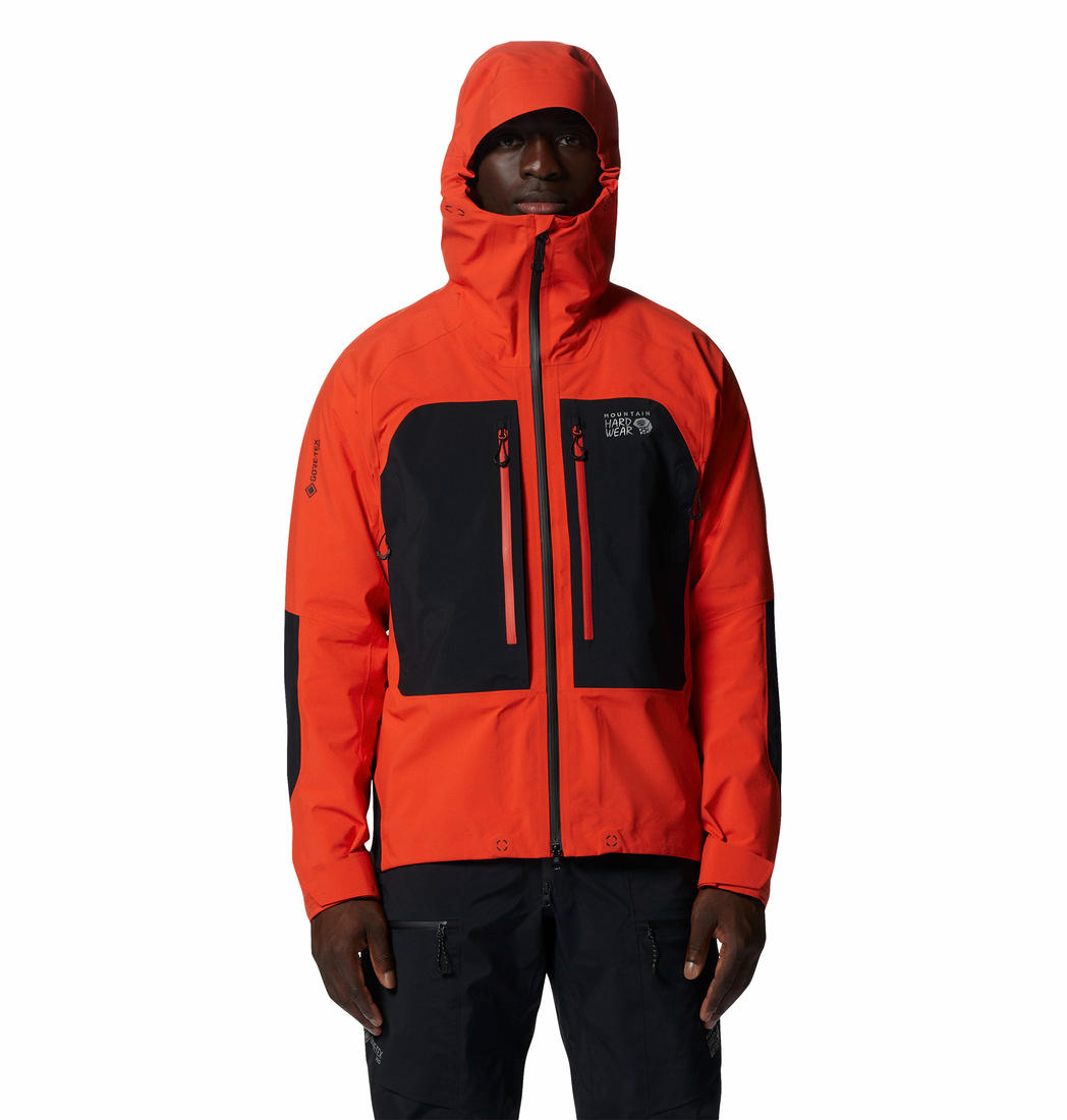 Mountain Hardwear Men Orange GORE-TEX Pro Routefinder Rain Jacket