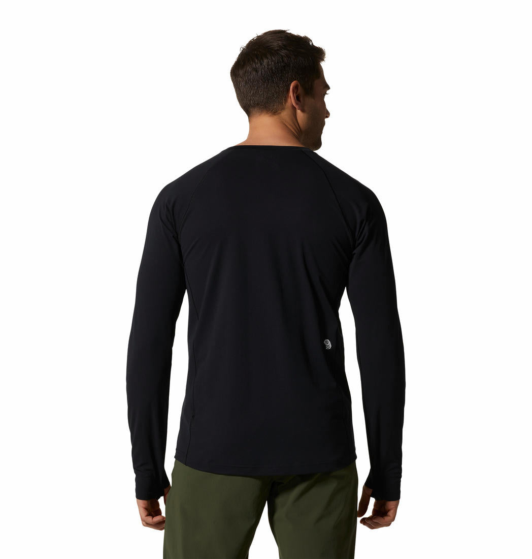 Mountain Hardwear Men Black UPF 50 Mountain Stretch Baselayer Top (Sun Protection)