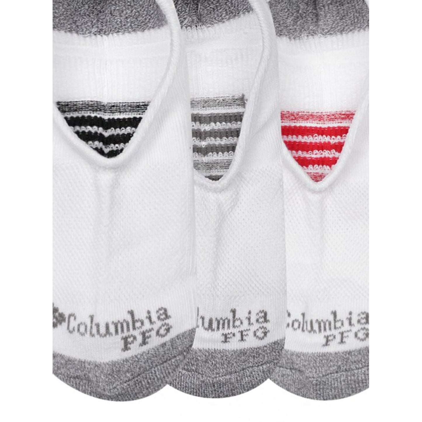Columbia Men White PFG ACCENT STRIPE ECLIPSE LINER (3 Pair) (Non Returnable)