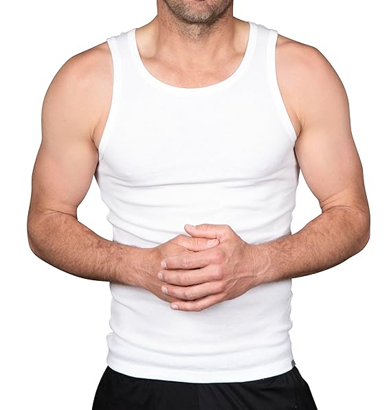 Columbia Men White A Frame Tank Vest - Pack of 4 (Non-Returnable)