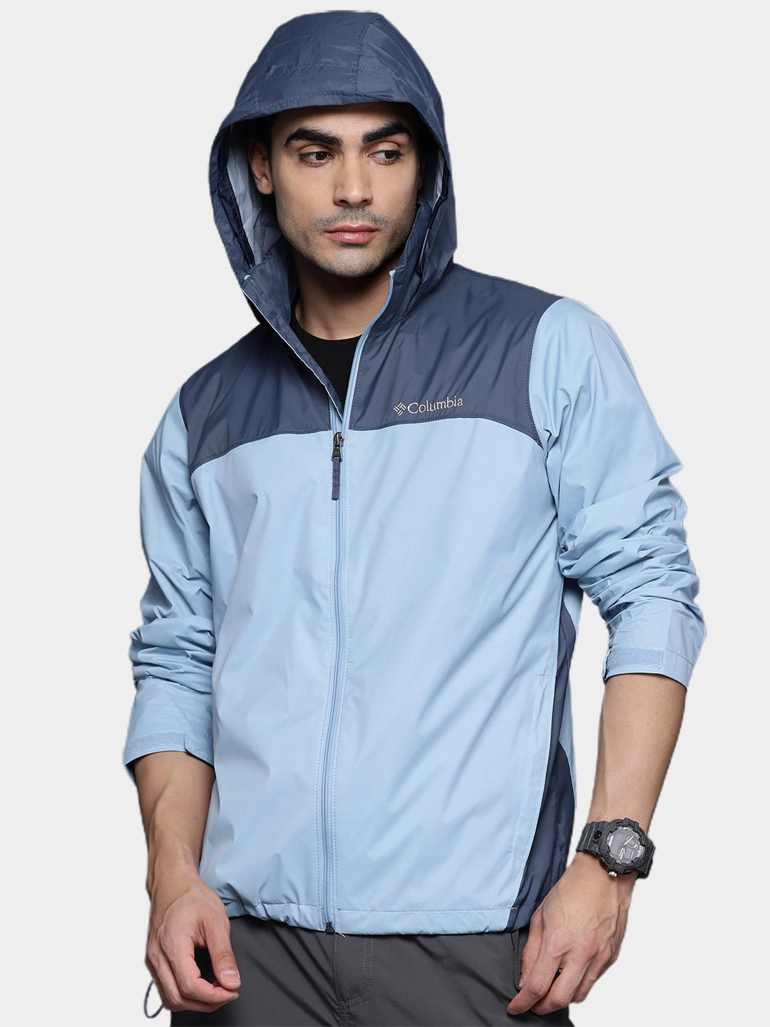 Columbia Men's Blue Omni-Shield Glennaker Lake Water Repellent Rain Jacket