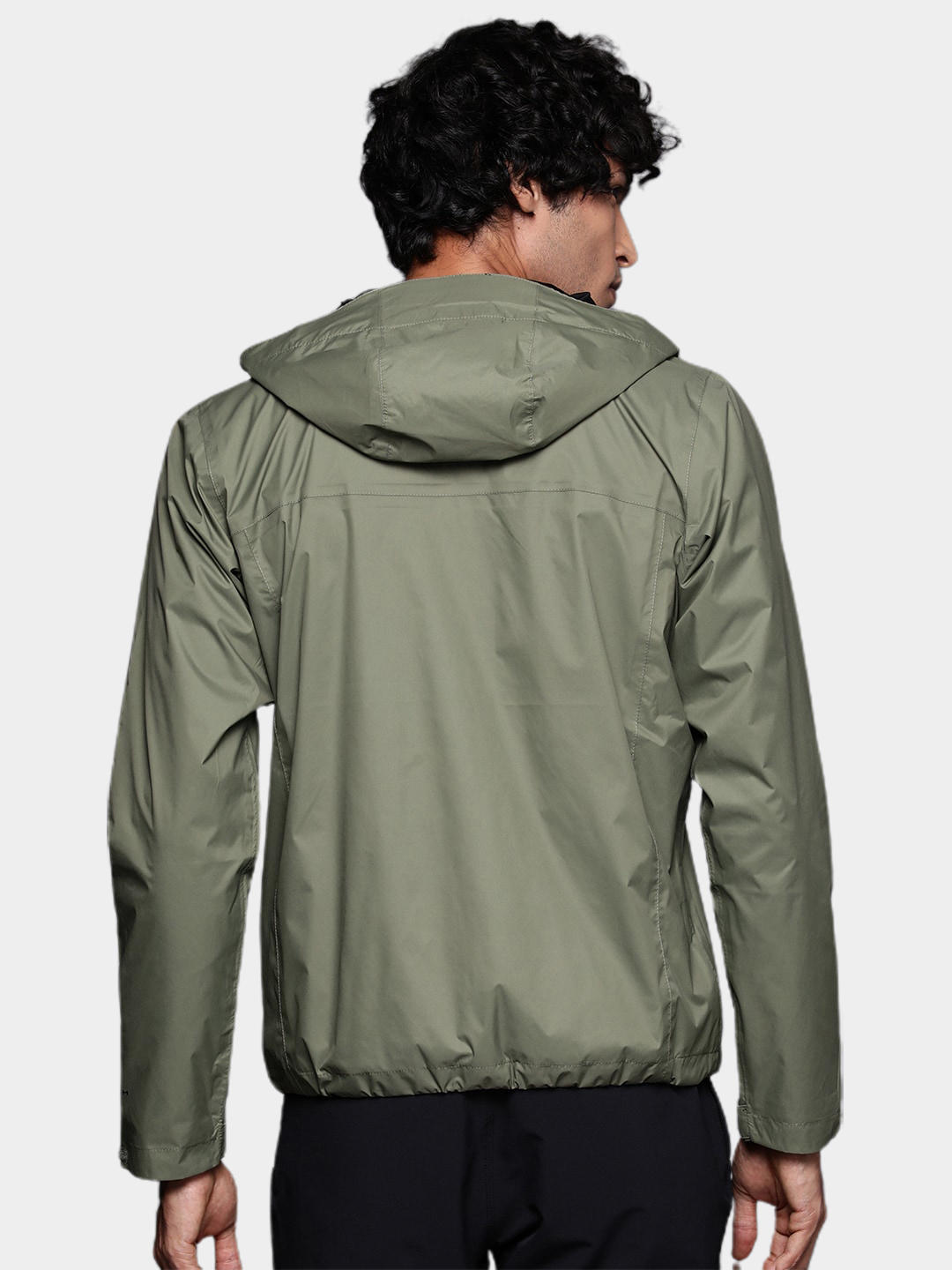 Columbia Men's Green Omni-Tech Watertight II Waterproof Hooded Rain Jacket