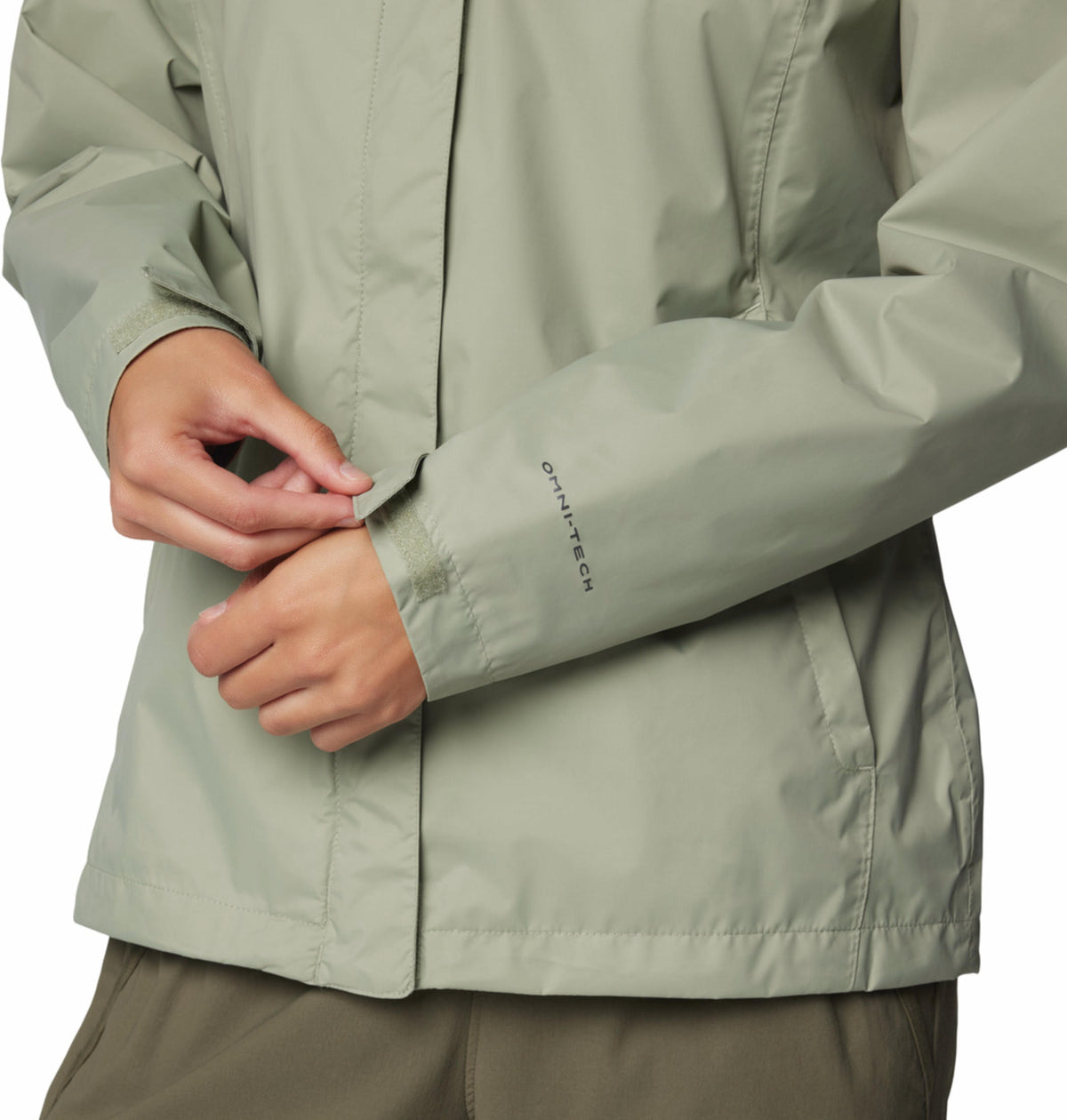A Women Wearing Columbia Women Green Arcadia II Jacket Waterproof