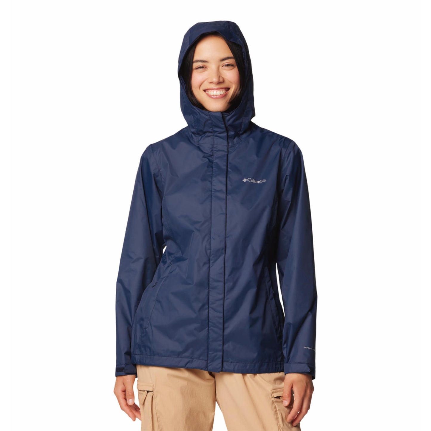Columbia Women’s Navy Blue Omni-Tech Arcadia II Waterproof Hooded Rain Jacket