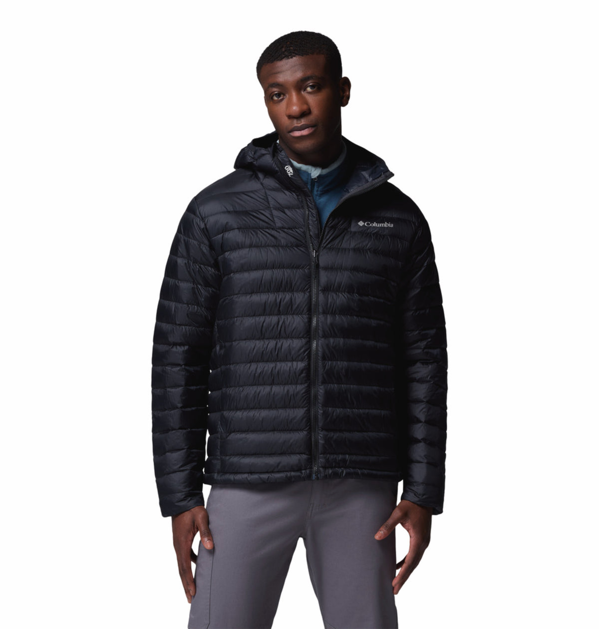 Columbia Men Black Omni-Shield Corelite Hooded Down Jacket