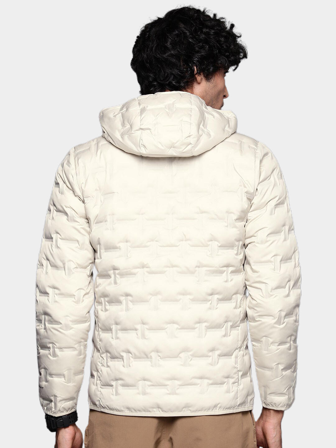 Columbia Men Beige Omni-Heat Reflective Delta Ridge Hooded Down Jacket