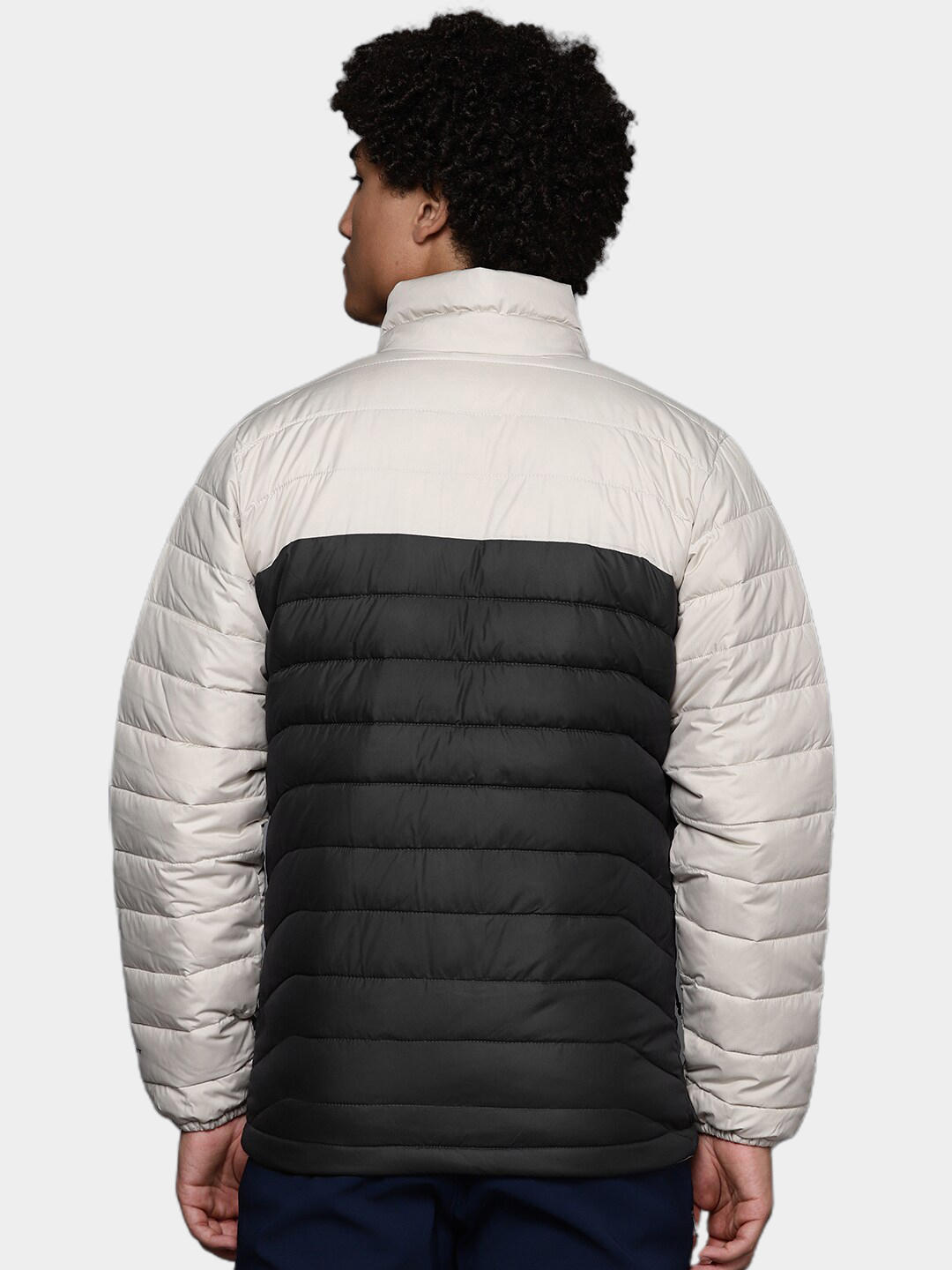 A Men Wearing Columbia Men Brown Powder Lite Jacket