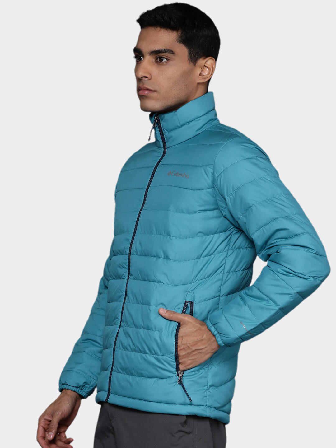 Columbia Men Blue Omni-Heat Reflective Powder Lite Down Jacket