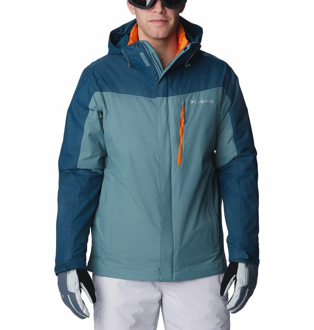 Columbia Men Green Omni-Heat Reflective Whirlibird IV Hooded Interchange Jacket