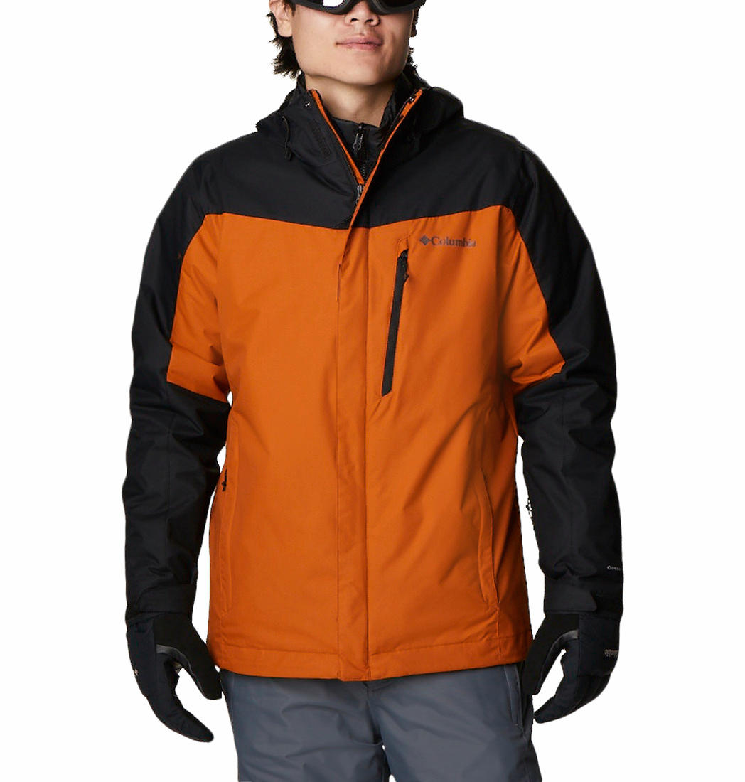 Columbia Men Orange Omni-Heat Reflective Whirlibird IV Hooded Interchange Jacket
