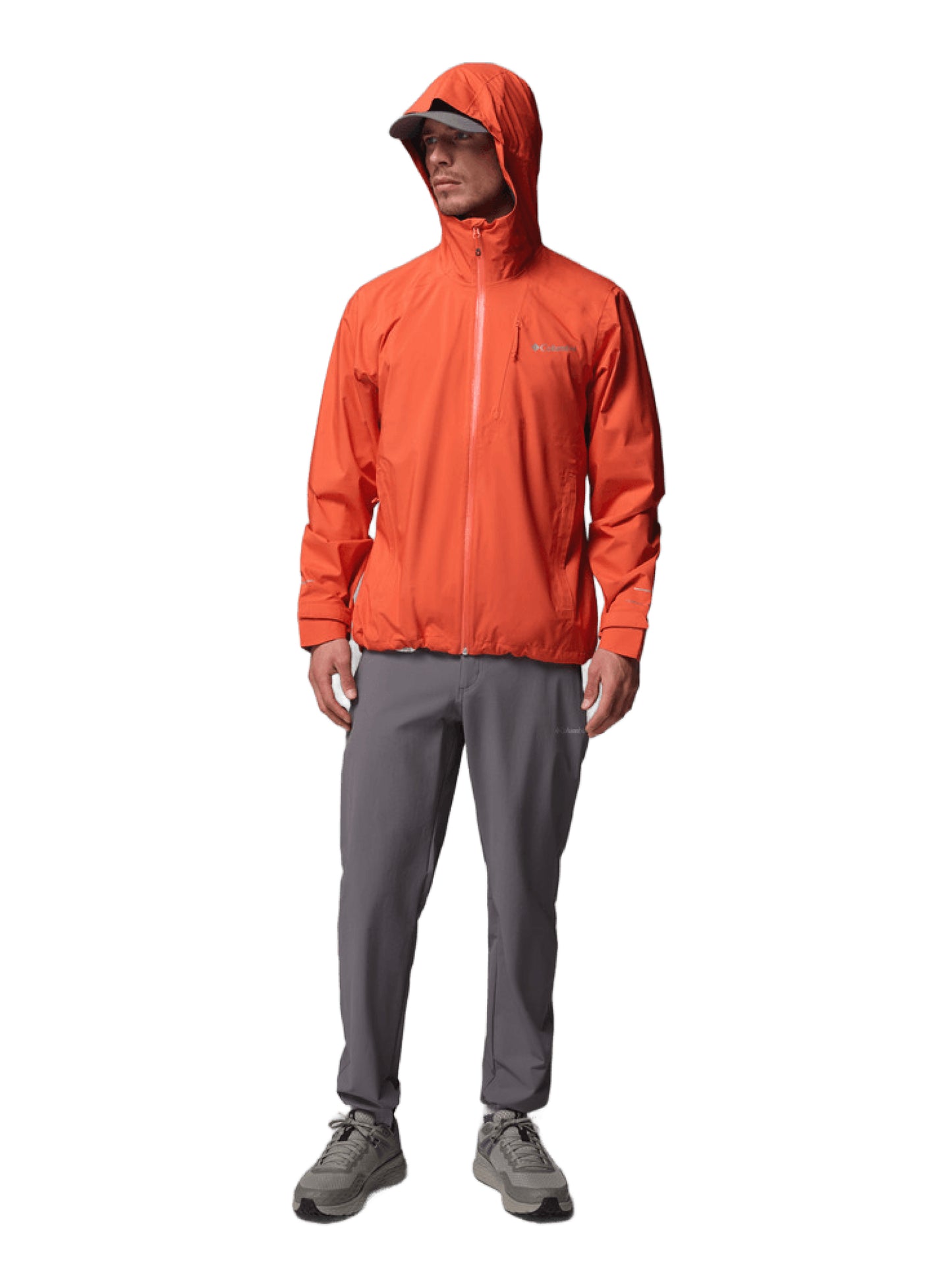 Columbia Men's Orange Omni-Tech Trailborne Waterproof Rain Jacket