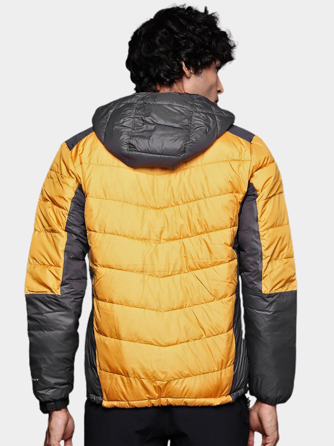 A Men Wearing Columbia Men Yellow Labyrinth Loop Hooded Jacket