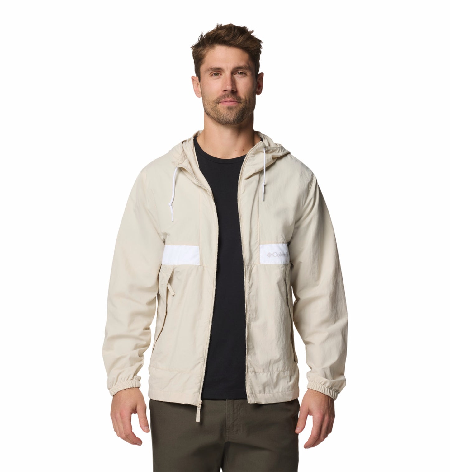 Columbia Men’s Beige Omni-Shade Spire Valley Windbreaker Jacket