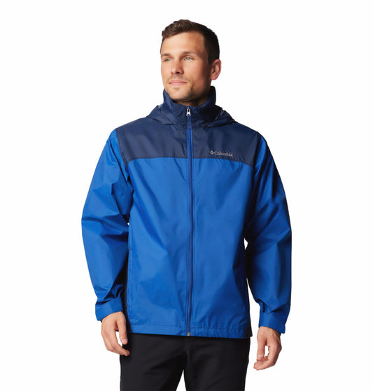 A Men Wearing Columbia Men Blue Glennaker Lake II Rain Jacket
