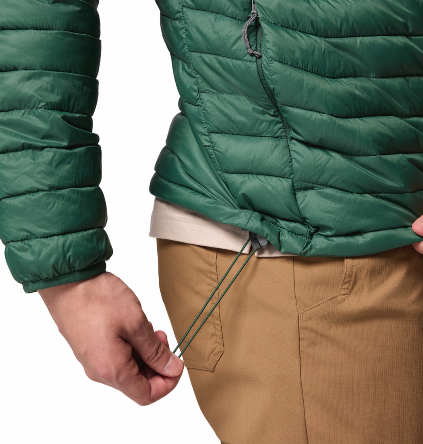 Columbia Men Green Omni-Shield Powder Pass Hooded Down Jacket