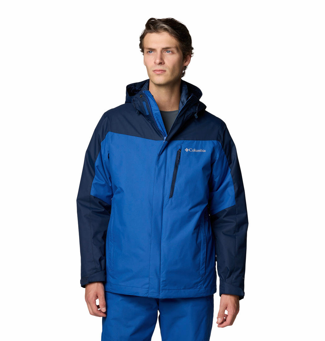 A Men Wearing Columbia Men Blue Whirlibird V Interchange Jacket