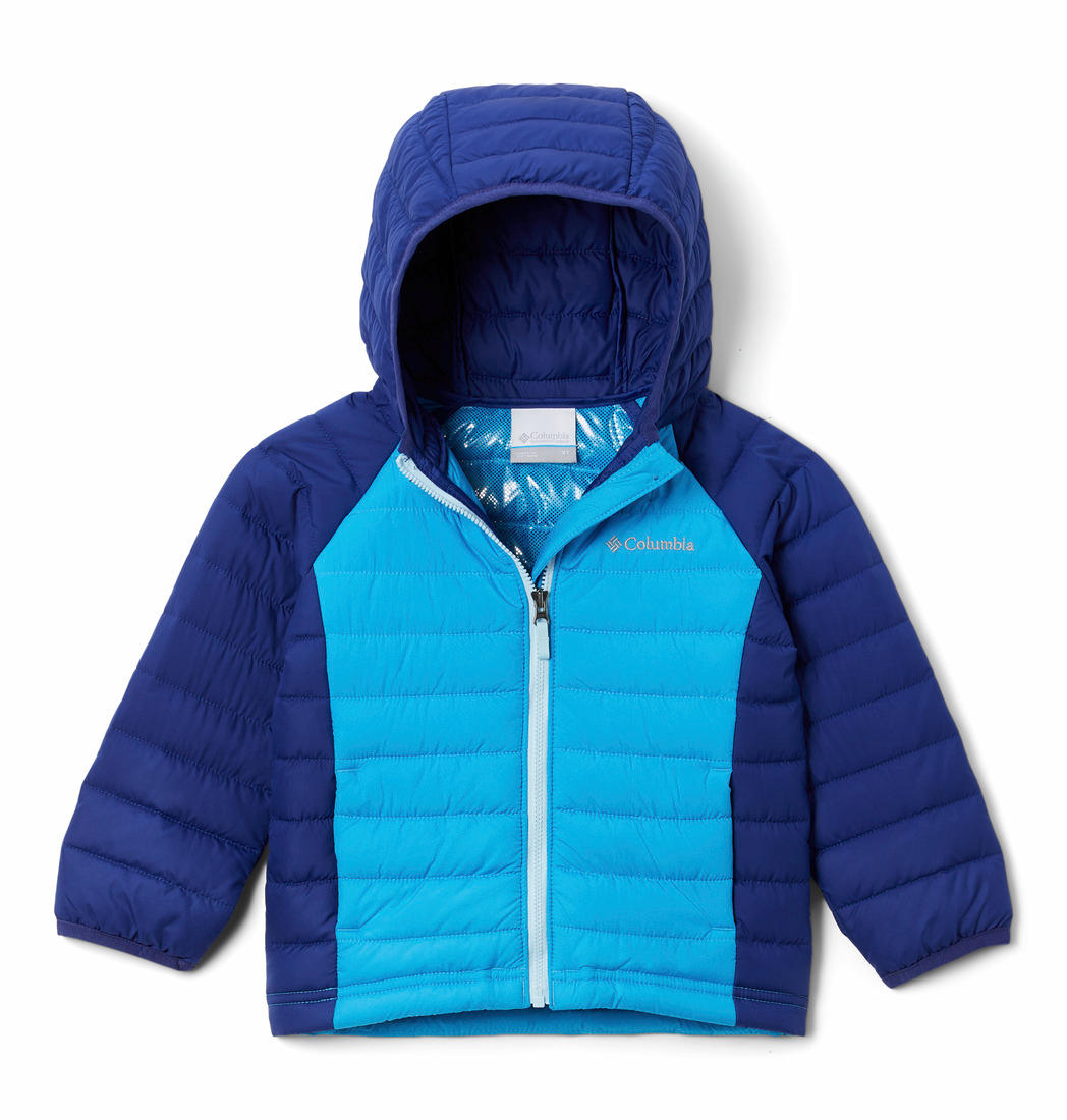 Columbia Kids Girls Blue Powder Lite Girls Hooded Jacket