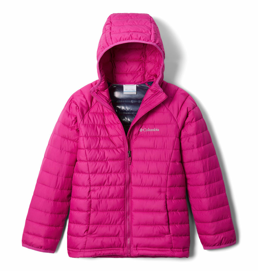Columbia Kids Girls Pink Powder Lite Girls Hooded Jacket