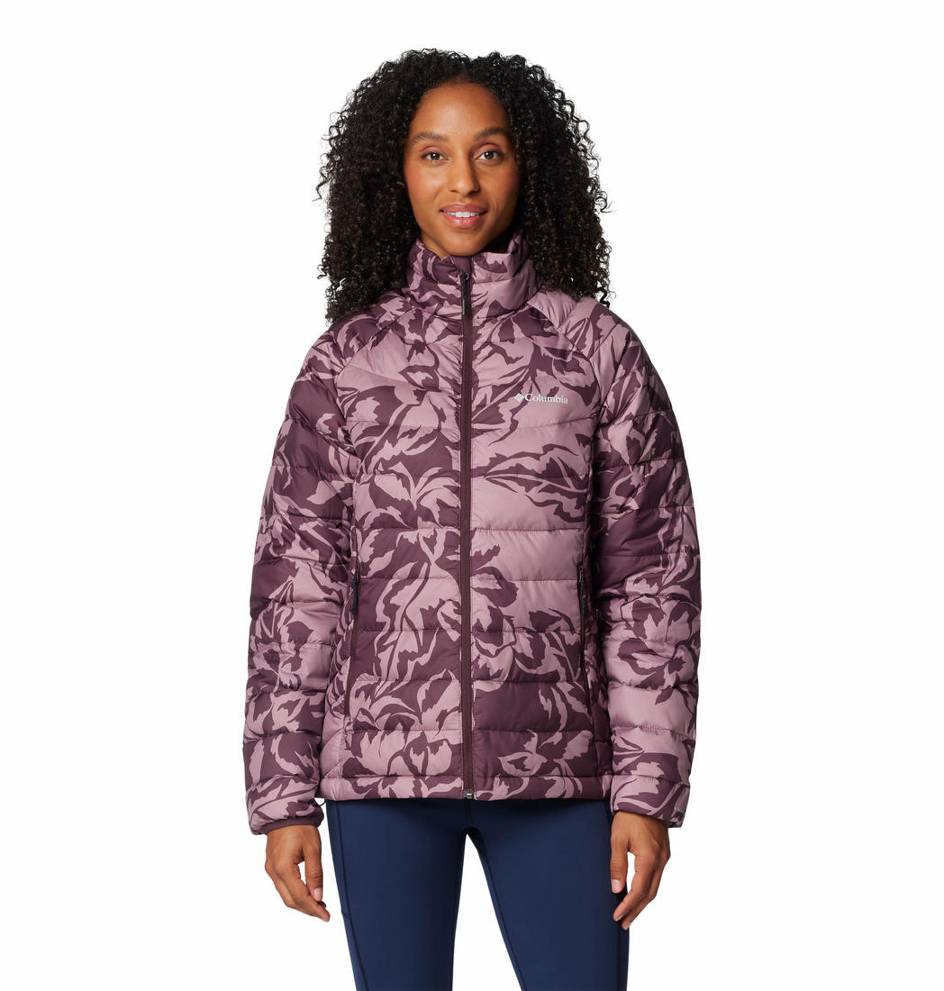 Columbia Women Red Powder Lite II Printed Full Zip Jacket