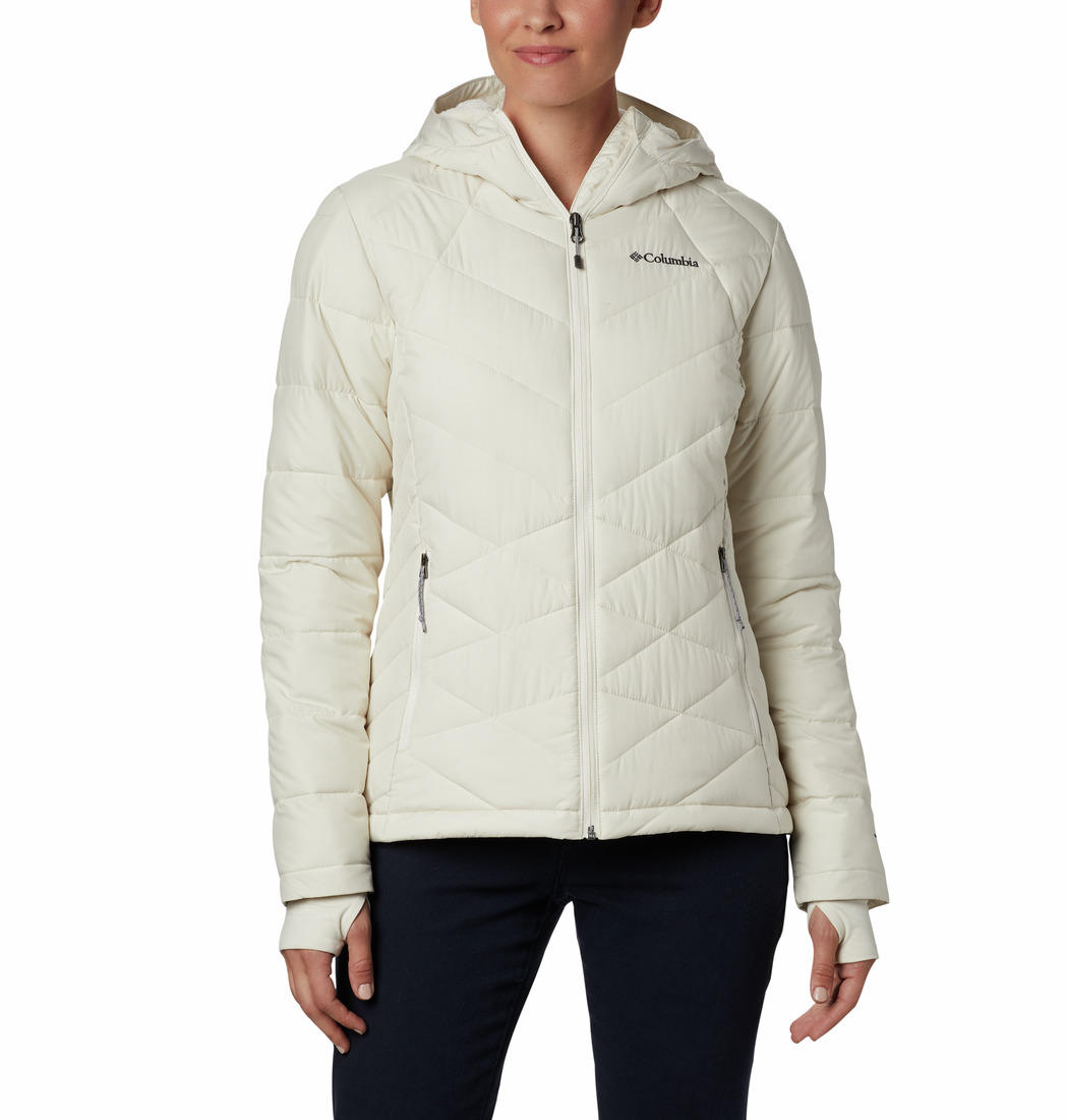 Columbia Women’s White Omni-Heat Reflective Down Jacket with Hood