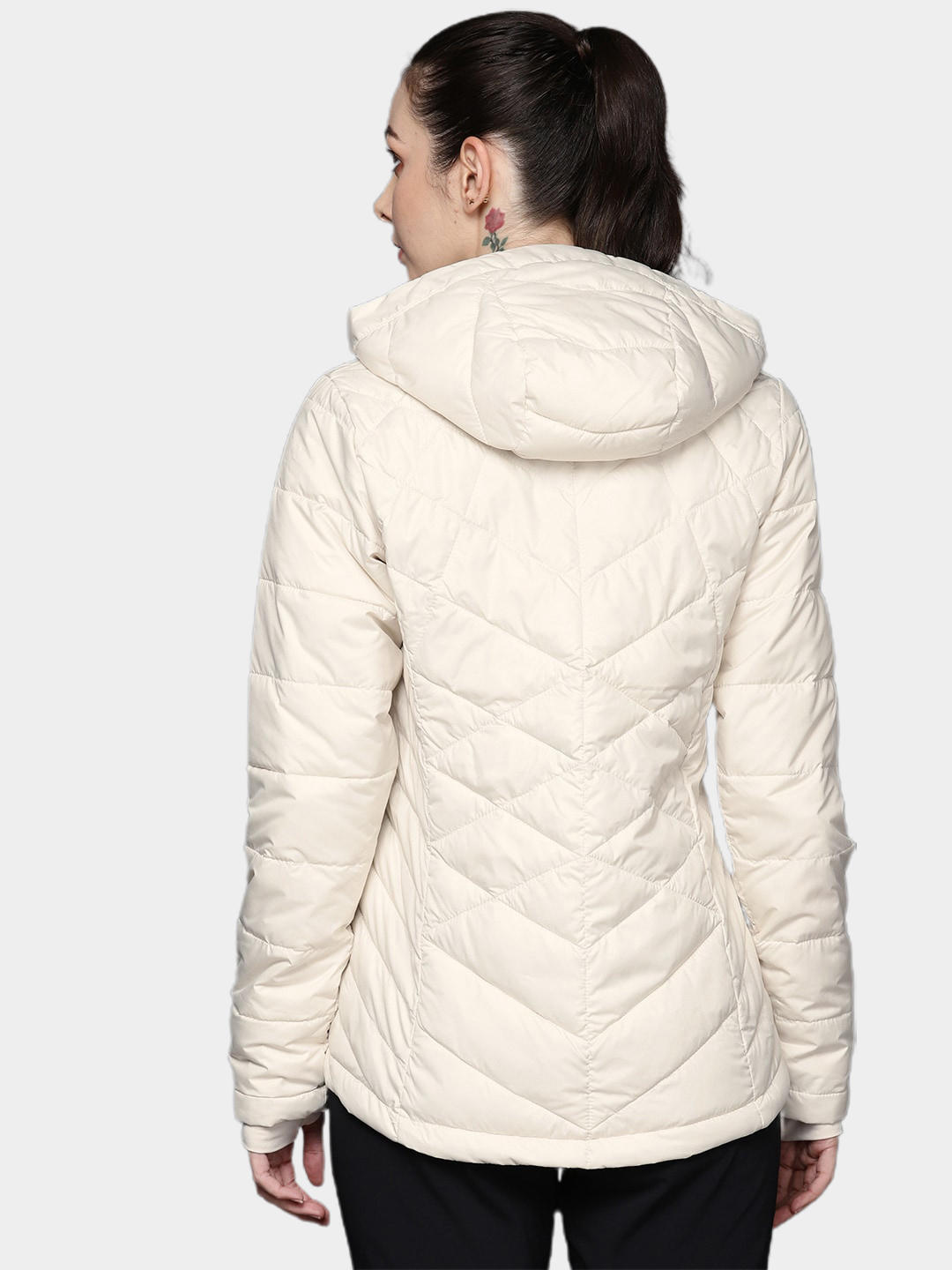 Columbia Women’s White Omni-Heat Reflective Down Jacket with Hood