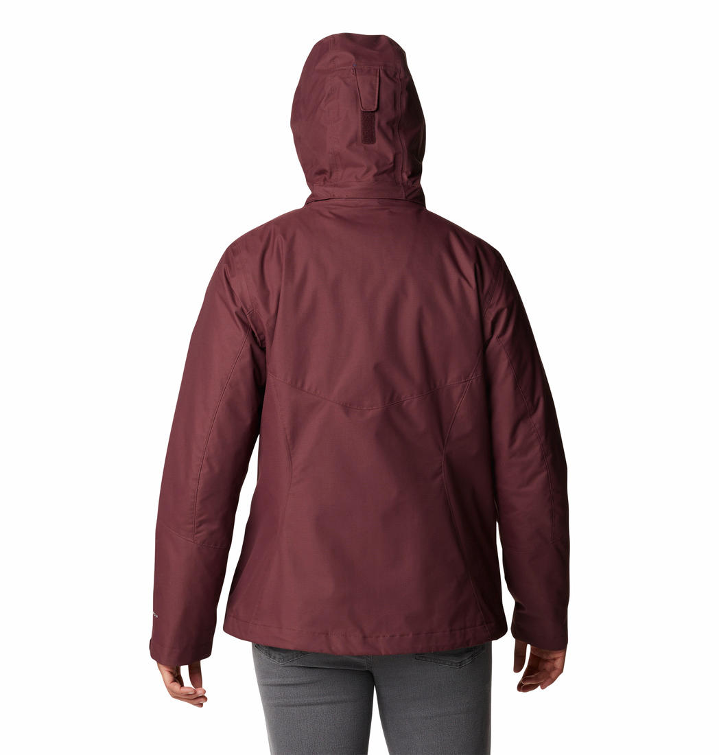 Columbia Women Red Omni-Heat Reflective Bugaboo II Fleece Hooded Interchange Jacket
