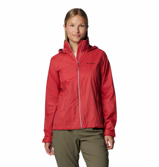 A Women Wearing Columbia Women Red Switchback IV Jacket