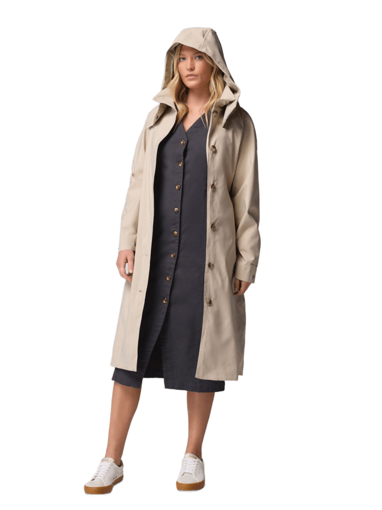 Columbia Women’s Beige AmazeTrench Rain Jacket with Omni-Tech