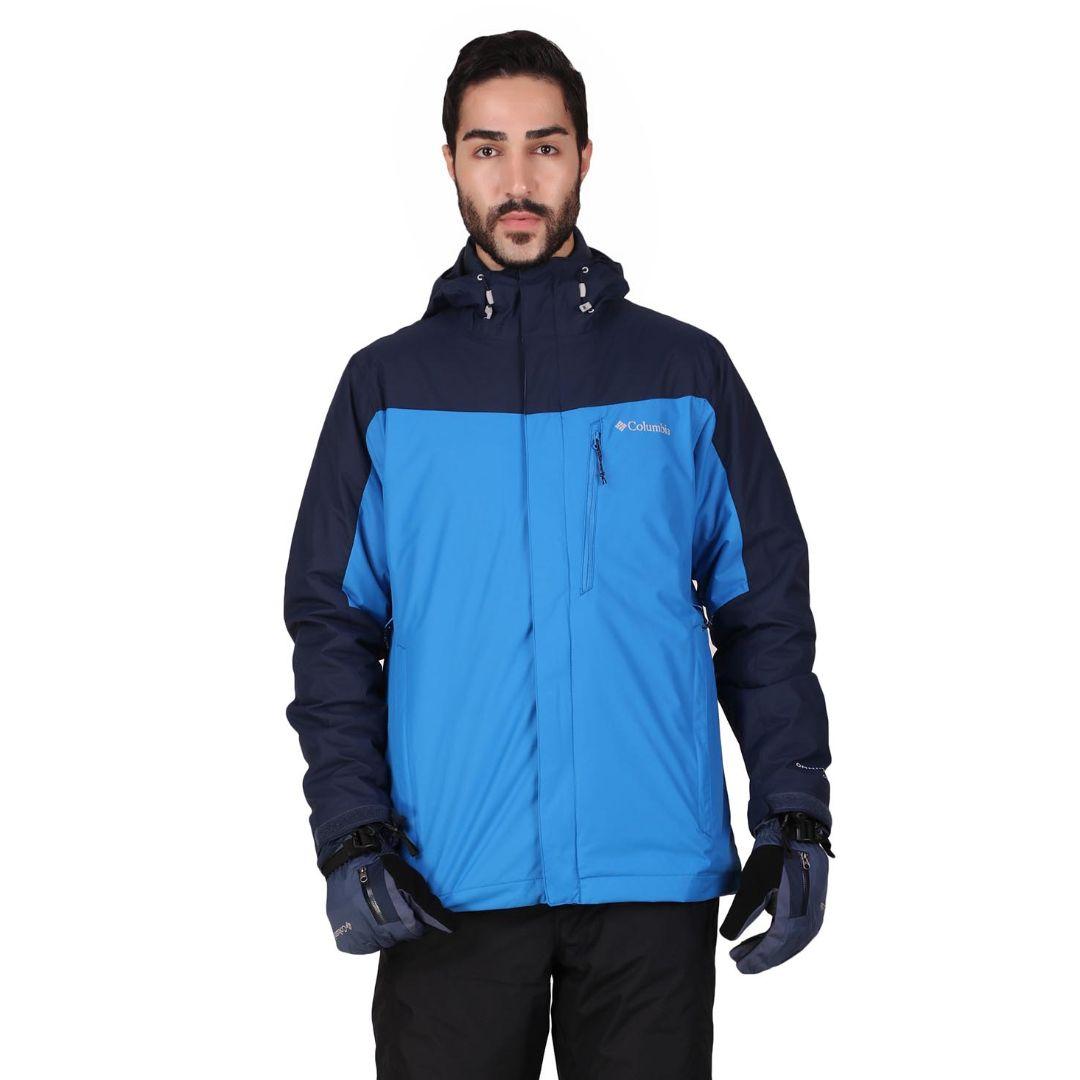 Columbia Men Blue Omni-Heat Reflective Whirlibird IV Hooded Interchange Jacket