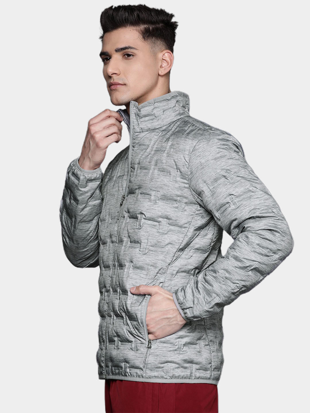 Columbia Men Grey Omni-Heat Reflective Delta Ridge Down Jacket