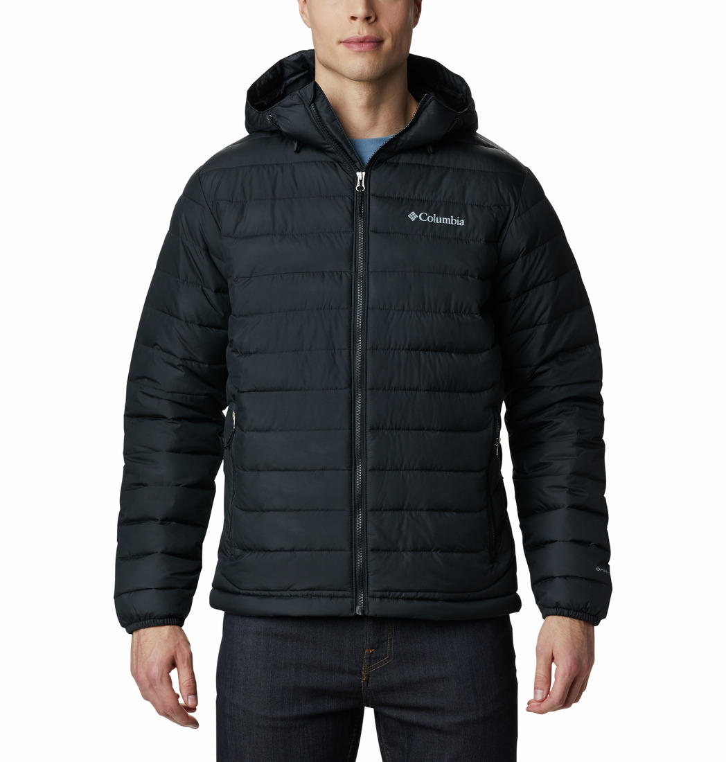 Columbia Men Black Powder Lite Hooded Jacket - Main Image