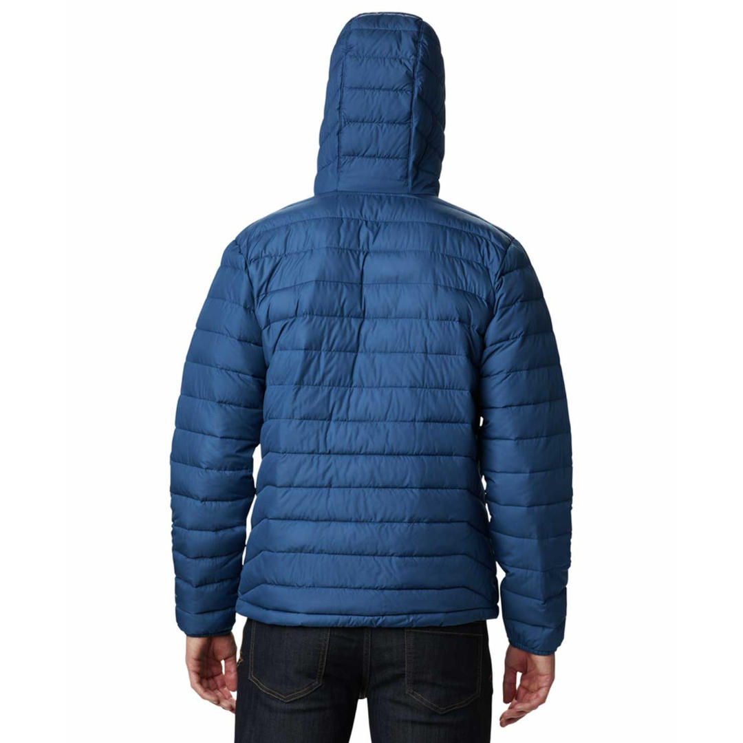 Columbia Men Blue Omni-Heat Reflective Powder Lite Hooded Down Jacket