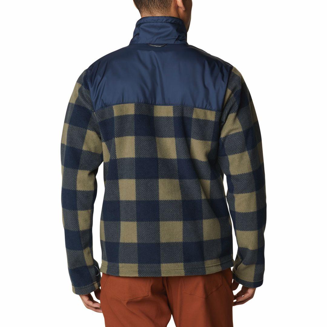 Columbia Men Navy Blue Omni-Heat Reflective Bugaboo II Fleece Hooded Interchange Jacket