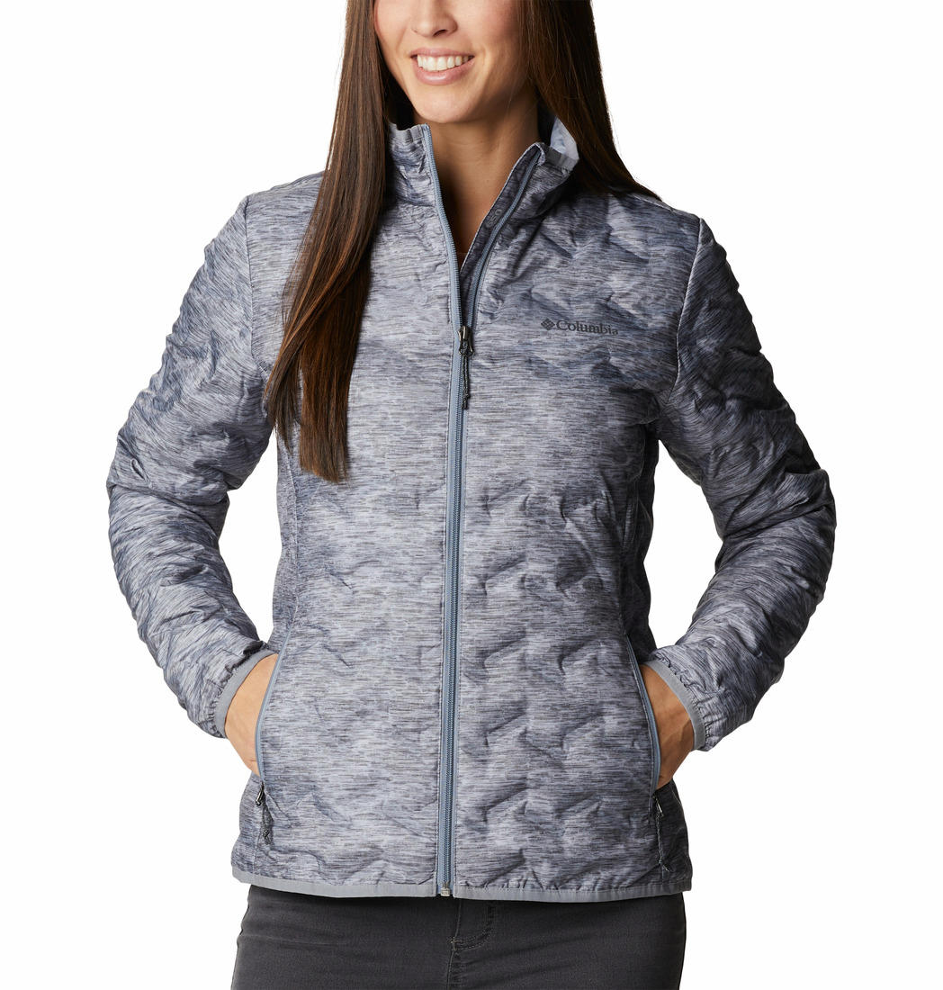 Columbia Women Grey Omni-Heat Reflective Delta Ridge Down Jacket