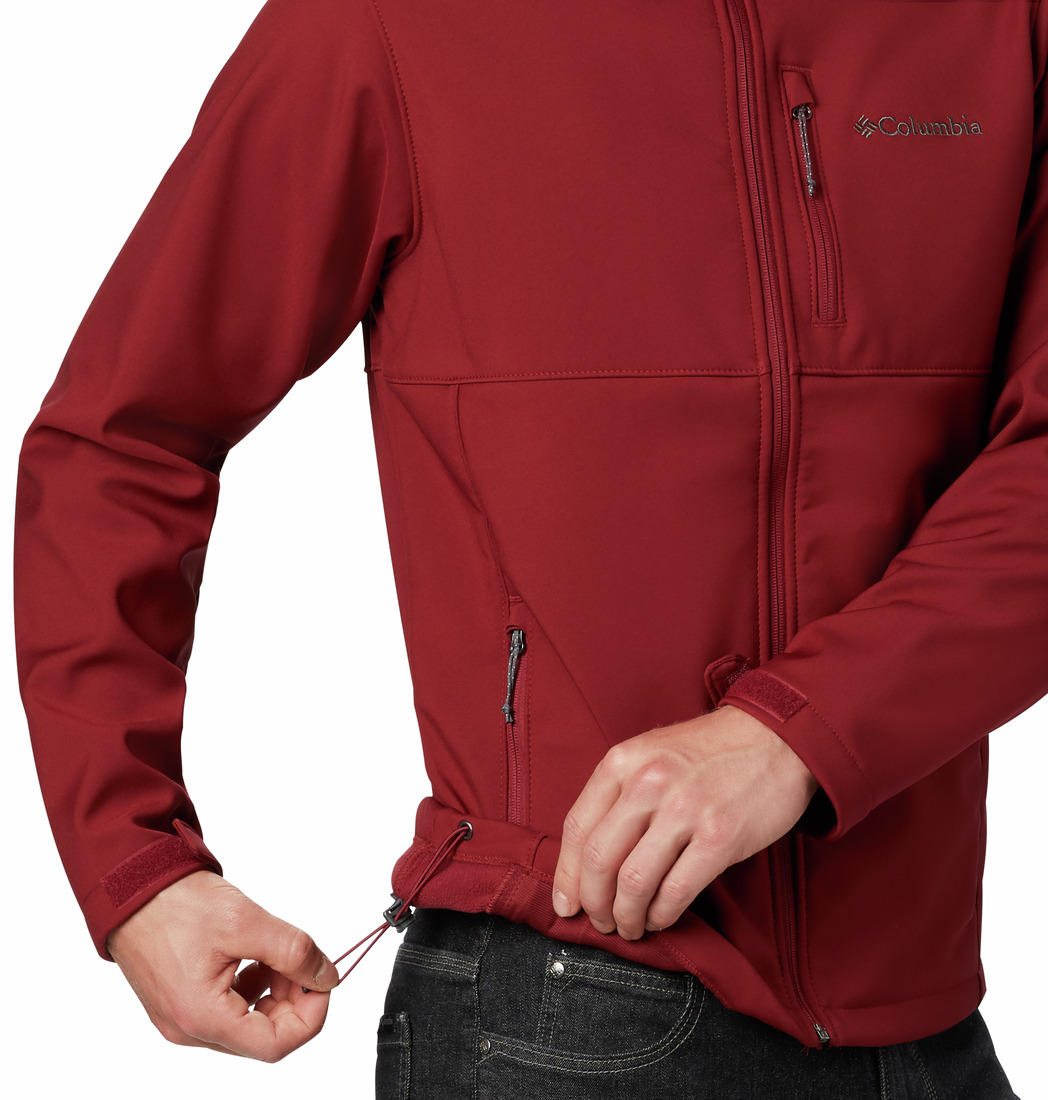 A Men Wearing Columbia Men Red Ascender Softshell Jacket
