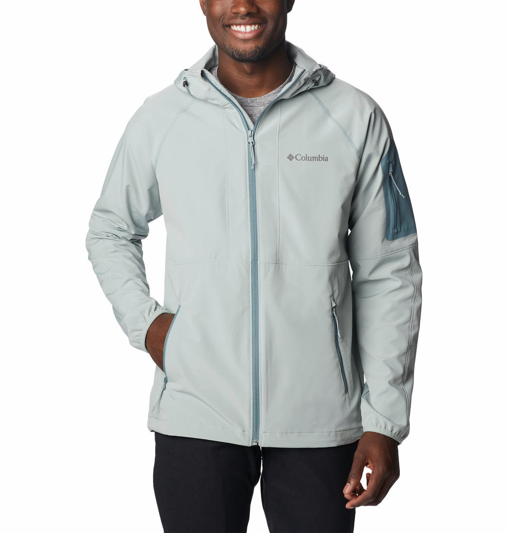Columbia Men Green Tall Heights Hooded Softshell