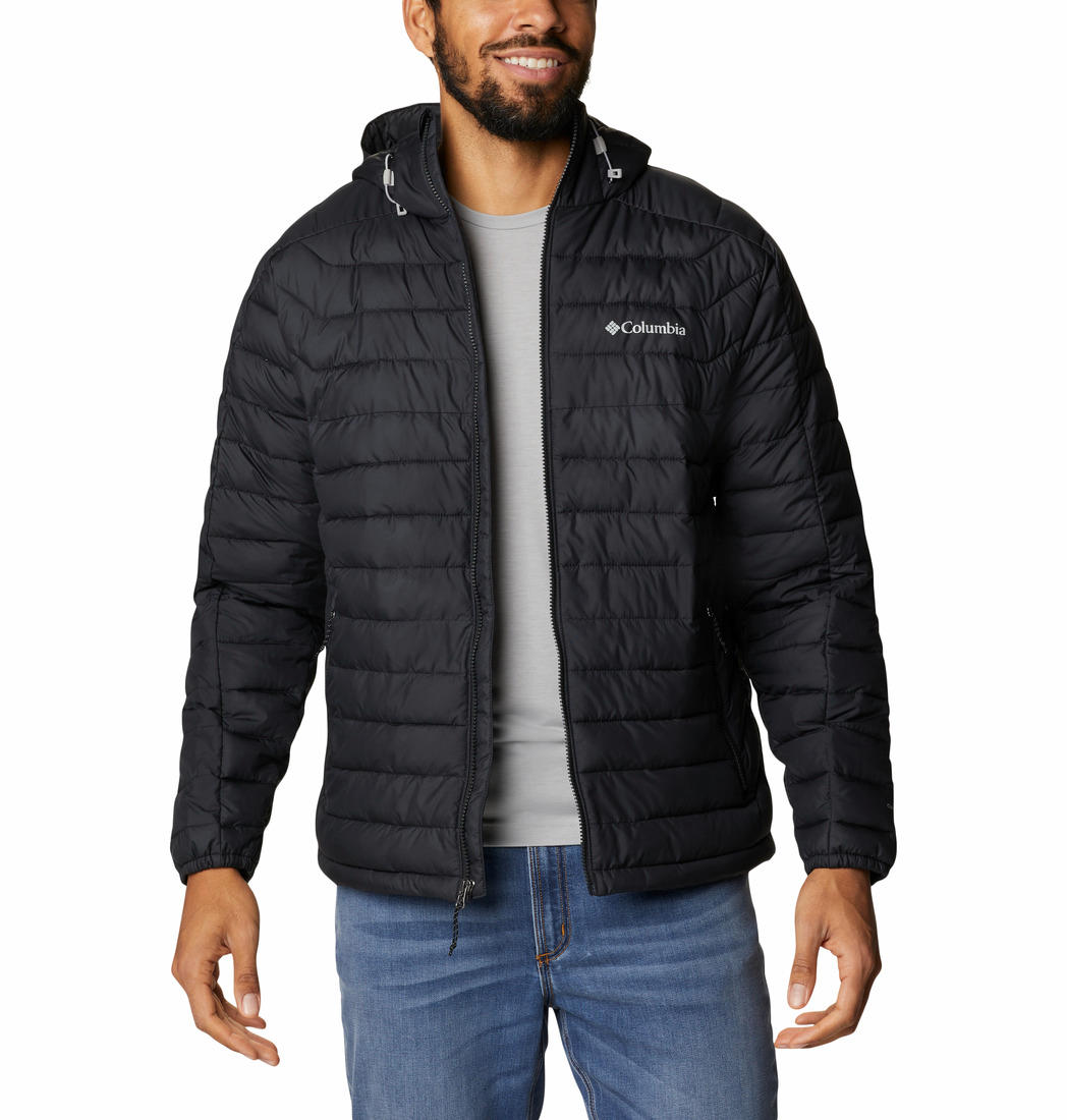 Columbia Men Black M White Out II Hooded Down Jacket