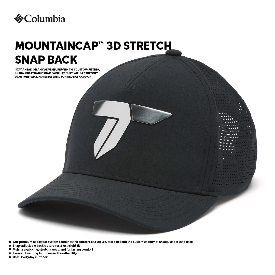 Columbia Unisex Black Mountain 3D Stretch Snap Back Cap